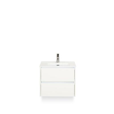 Dante Badmeubelset 60 cm - Wit Hoogglans - Keramische Wastafel Wit Cover