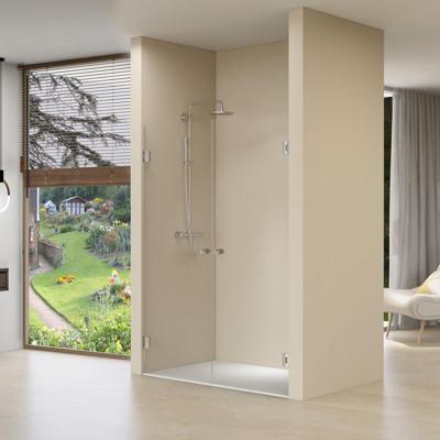 Dubbele Nisdeuren Van Rijn ST01 Helder Glas 100x200 cm 8 mm Zwart van Rijn