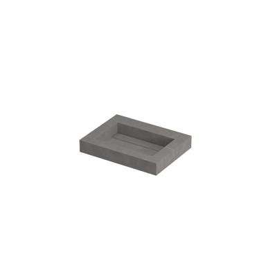 INK Pitch Wastafel Keramische Slab Bak met Drain en Front en Side Skirts Zonder Kraangat - 600x450x90 mm - Armani Grey Mat