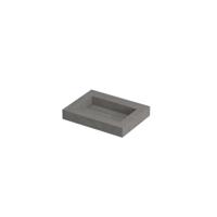 INK Pitch Wastafel Keramische Slab Bak met Drain en Front en Side Skirts Zonder Kraangat - 600x450x90 mm - Armani Grey Mat - thumbnail