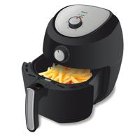 Inventum GF552HL friteuse Enkel 5,5 l Vrijstaand 1700 W Heteluchtfriteuse Zwart, Zilver - thumbnail