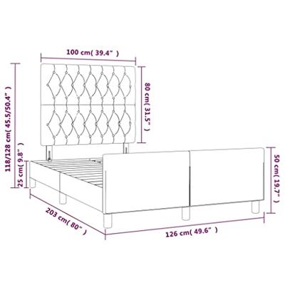 Bedframe zonder matras 120x200 cm stof donkerbruin Bedframe zonder matras 120x200 cm stof donkerbruin