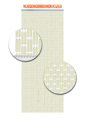 Vliegengordijn Hulzen Verspringen creme - 100cm x 240cm Vliegengordijn Hulzen Verspringen creme - 100cm x 240cm
