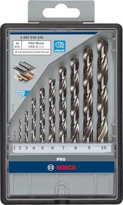 Bosch Accessoires 10-delige Robust Line metaalborenset HSS-G, 135° 1; 2; 3; 4; 5; 6; 7; 8; 9; 10 mm, 135° 10st - 2607010535