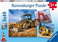 Ravensburger puzzel bouwvoertuigen 3x49 - thumbnail