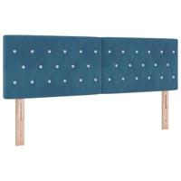 Boxspringbed met Matras Zwart 100x200 cm Fluweel Donkerblauw - thumbnail
