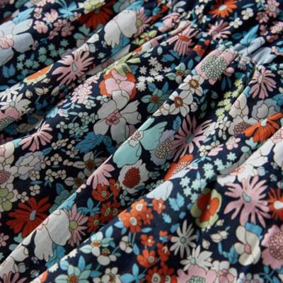 Kinderrokje bloemenprint 128 donkerblauw