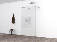 Slim glasplaat 1000 x 2000 x 8 mm nano helder glas met melkglas middenband - thumbnail