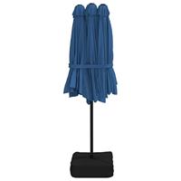 Parasol dubbel dak met LED 449x245 cm azuurblauw - thumbnail