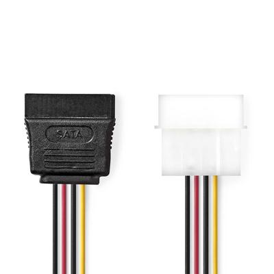 Nedis Interne Voedingskabel | Molex Male | SATA 15-Pins Female | Verguld | 0.15 m | Rond | PVC | Multicolour | Doos - CCGB73500VA015