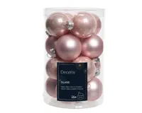 Decoris kerstballen set glas 16st poederroze 3,5cm - thumbnail
