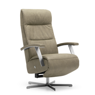 Relaxstoel S-100 Grijs Leer Relaxstoel S-100 Grijs Leer