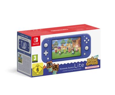 Nintendo Switch Lite Handheld Console Blauw + Animal Crossing: New Horizons (Download)