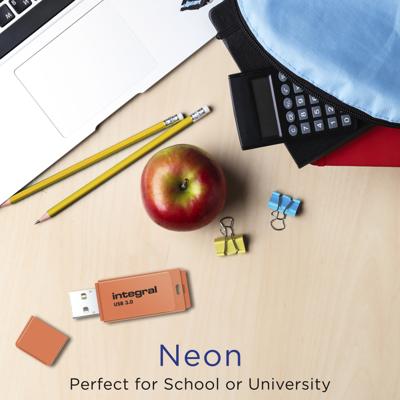 Integral INFD64GBNEONOR3.0 USB flash drive 64 GB USB Type-A 3.2 Gen 1 (3.1 Gen 1) Oranje Integral INFD64GBNEONOR3.0 USB flash drive 64 GB USB Type-A 3.2 Gen 1 (3.1 Gen 1) Oranje