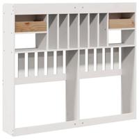 Hoofdbord met opbergruimte 135 cm massief grenenhout wit - thumbnail