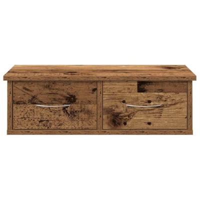 Wandkast 60x26x18,5 cm bewerkt hout oud houtkleurig Wandkast 60x26x18,5 cm bewerkt hout oud houtkleurig