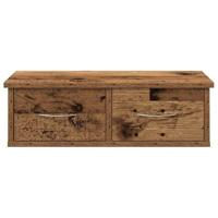 Wandkast 60x26x18,5 cm bewerkt hout oud houtkleurig - thumbnail