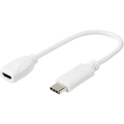 Vivanco Mobiele telefoon Adapter [1x Micro-USB-bus - 1x USB-C 2.0 stekker] DCAVVUSBCMB02W 20.00 cm Universeel