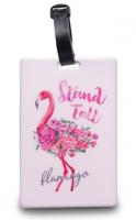 Worldpack bagagelabel Flamingo 11 cm wit/roze - thumbnail