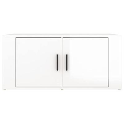 Salontafel 80x50x36 cm bewerkt hout hoogglans wit Salontafel 80x50x36 cm bewerkt hout hoogglans wit