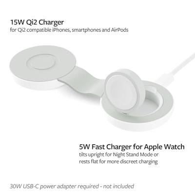 Twelve South ButterFly SE 2-in-1 Qi2 wireless charger - White Twelve South ButterFly SE 2-in-1 Qi2 wireless charger - White
