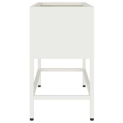 VidaXL Verhoogde tuin plantbak wit 60 x 26 x 45 cm staal