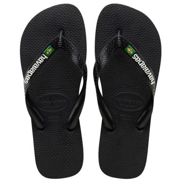 Havaianas Brasil Logo Slipper Heren Black/Black 47/48