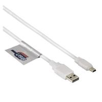 Hama USB 2.0-verbindingskabel A-stekker - mini-B-stekker, 1,8 m, wit - thumbnail