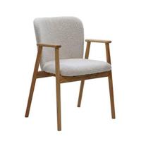 DÉJA Living - Eetkamerstoel Beige Stof - Eikenhout - Lena - Set van 2 - thumbnail