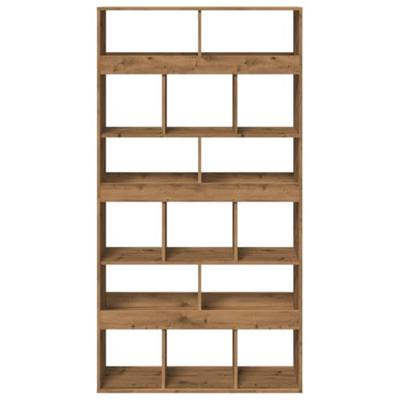 Kamerscherm 100x33x187,5 cm bewerkt hout artisanaal eikenkleur