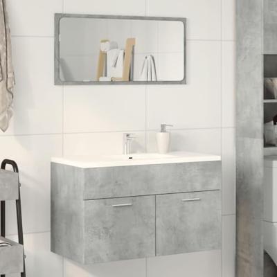 Wastafelkast 90x38,5x46 cm bewerkt hout betongrijs