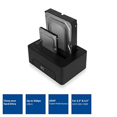 ACT Connectivity 2,5" en 3,5" SATA dual harde schijf docking station dockingstation