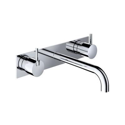 Hotbath Wastafelmengkraan Cobber Inbouw 2-hendel Met Achterplaat Gebogen 18 cm