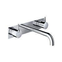 Hotbath Wastafelmengkraan Cobber Inbouw 2-hendel Met Achterplaat Gebogen 18 cm - thumbnail