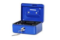 Geldkist MAUL met muntgleuf en slot 125x95x60mm blauw - thumbnail