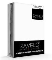 Zavelo Hoeslaken Katoen Satijn Wit-1-persoons (90x220 cm) - thumbnail