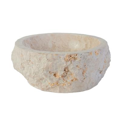 Waskom BWS Stone Rond 30-35x30-35x15 cm Natuurmarmer Creme BWS