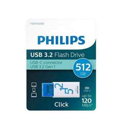 USB Stick Philips Click USB-C 512GB Ocean Blue USB Stick Philips Click USB-C 512GB Ocean Blue