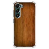 Samsung Galaxy S23 Plus Stevig Telefoonhoesje Donker Hout - thumbnail