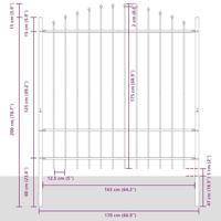 Tuinhek 5 pcs Grijs 170 x 215 cm Gepoedercoat staal - thumbnail