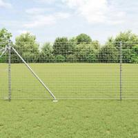 VidaXL Hek met paal zilver 1 x 10 m staal - thumbnail
