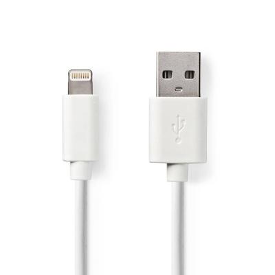 Nedis CCGL39300WT20 Lightning Kabel Usb 2.0 Apple Lightning 8-pins Usb-a Male 480 Mbps Vernikkeld 2.00 M Rond Pvc Wit Label