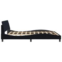 Bedframe met hoofdeinde fluweel zwart 180x200 cm - thumbnail