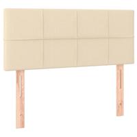Boxspring met matras stof crèmekleurig 90x200 cm - thumbnail