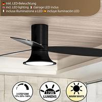 Beacon Zwarte ventilator met lampFlusso Ø 132cm - 210662 - thumbnail