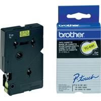 Brother TC-691 Labeltape Kunststof Tapekleur: Geel Tekstkleur: Zwart 9 mm 7.7 m - thumbnail