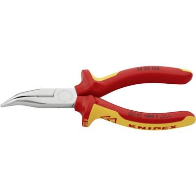Knipex 25 26 160 Platte rondbektang VDE 40° gebogen Chroom-vanadium elektrostaal 160 mm Knipex 25 26 160 Platte rondbektang VDE 40° gebogen Chroom-vanadium elektrostaal 160 mm