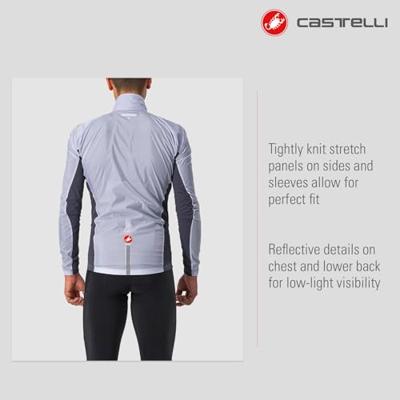 Castelli Squadra stretch fietsjack zilvergrijs heren L Castelli Squadra stretch fietsjack zilvergrijs heren L