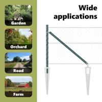 VidaXL Afrasteringspaal groen 10 x 0,8 m (25 mm gaas) staal en pvc - thumbnail