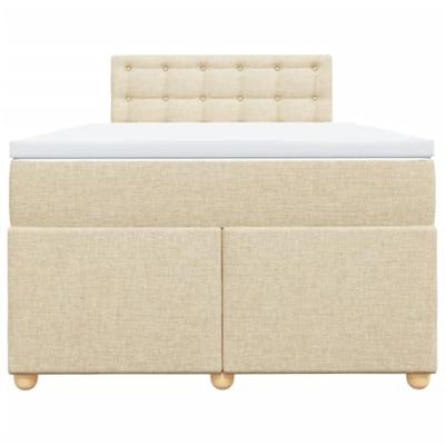 Boxspring met matras stof crèmekleurig 120x200 cm